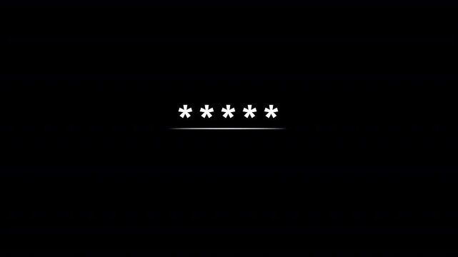 Minimalist asterisk password input animation for login screen security.