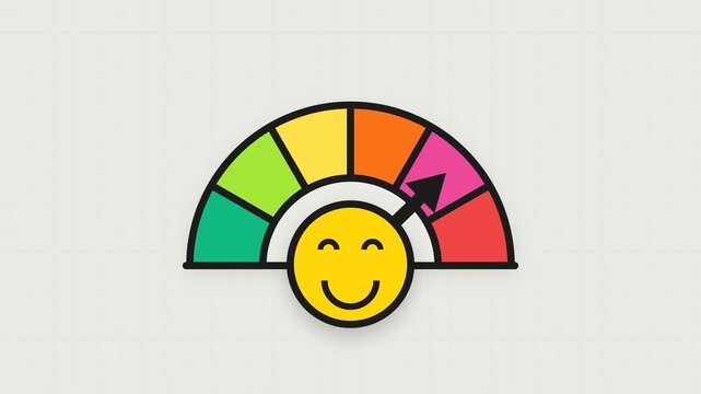 Animated Mood Meter Gauge Feedback Icon Motion Graphic