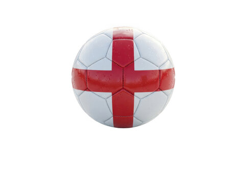 Soccer ball with the flag of england pattern isolated on transparent background