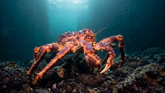 king crab underwater close up in the bering sea alaska video