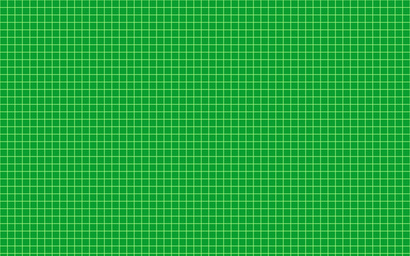 Pattern graph paper grid white lines on solid bright green background with geometric background abstract backdrop