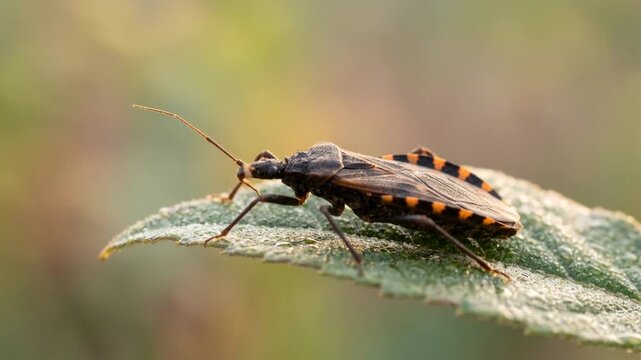 kissing bug close up at morning light in arizona usa desert habitat video