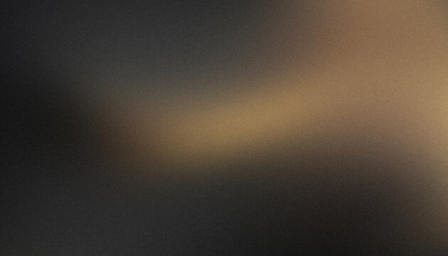 Minimalist abstract panoramic dark background with diagonal gold, bronze and champagne light beam transition with grainy texture