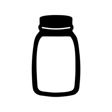 Simple jar with black lid icon - Minimalist vector icon of a small jar featuring a black lid, ideal for packaging, food, or storage design projects.
