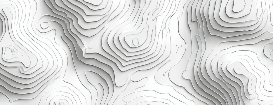 Abstract topographic map contour lines clean monochrome 3D rendering abstract topography monochrome rendering background geometric minimalist creative representation analysis