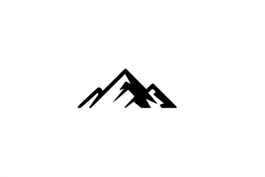 Simple black mountain peak silhouette graphic element with mountain silhouette isolated landscape adventure illustration geography topography elevation climbing mountaineering