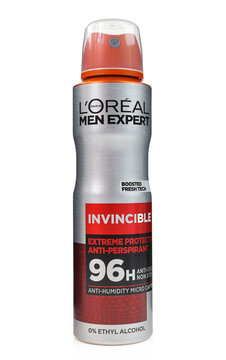 Loreal Men expert invincible deodorant bottle isolated on white background