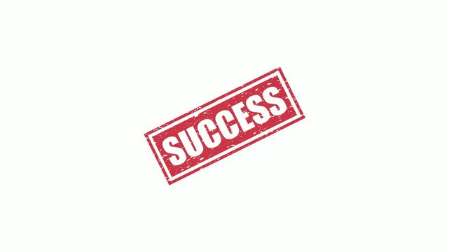 Red Success Rubber Stamp Impression Isolated on White Background for Business Achievement and Goal Concept