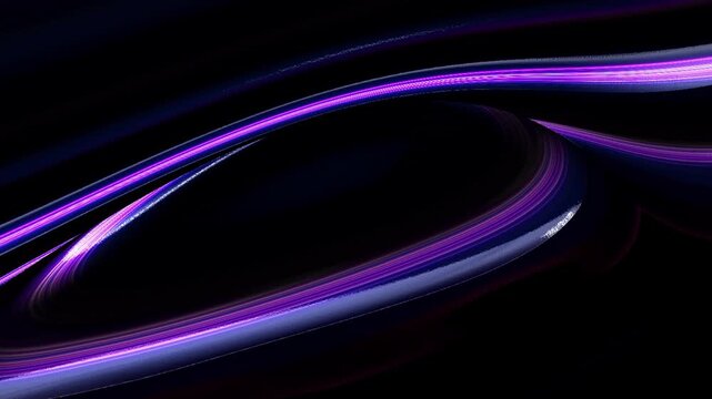 Abstract dark background with neon purple waves and a central copy space area for text or logo placement in a smooth animation