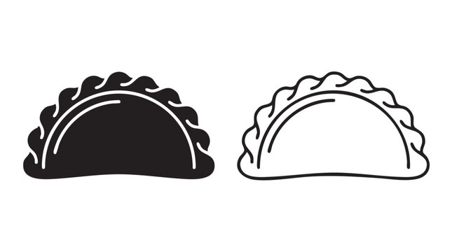 empanada vector silhouettes, food illustration