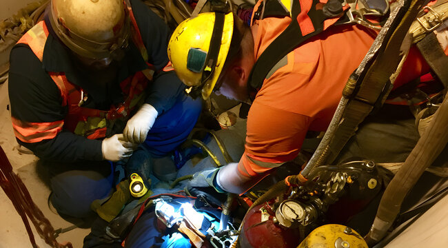 Operating in confined areas, workers must use equipment for monitoring and evacuation as required by OSHA regulations, all while performing their tasks.