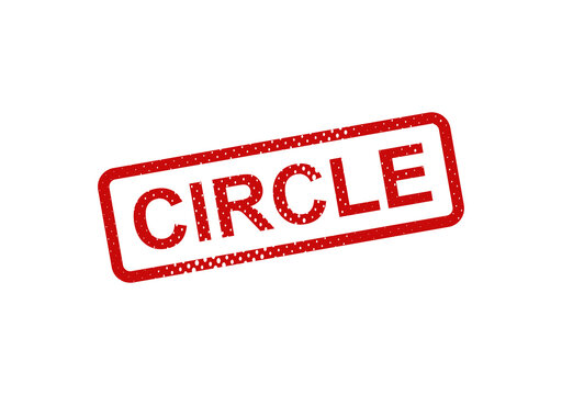 Red circle stamp with word circle illustration