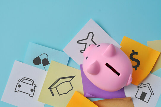 Piggy Bank and Financial Life Concept