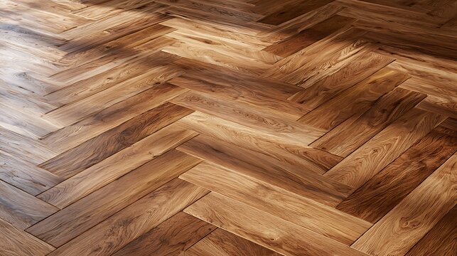 Wooden floor with herringbone pattern