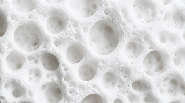 Macro White Foam Texture with Porous Air Bubbles