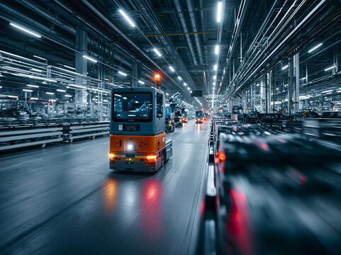 Autonomous AGV Moving in Modern Smart Manufacturing Factory