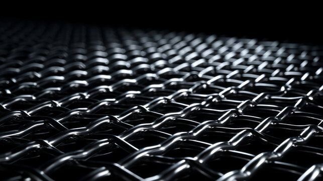 Close-Up of Shiny Metallic Woven Wire Mesh