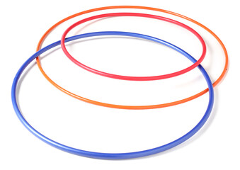 Different bright hula hoops isolated on white © New Africa