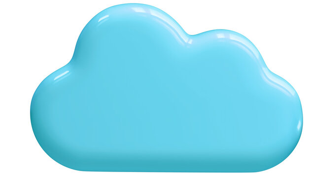 An abstract glossy colored cloud icon on a transparent background. A cloud storage or service button on a transparent background.