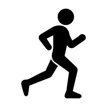 Black person running runner jogging icon vector illustration