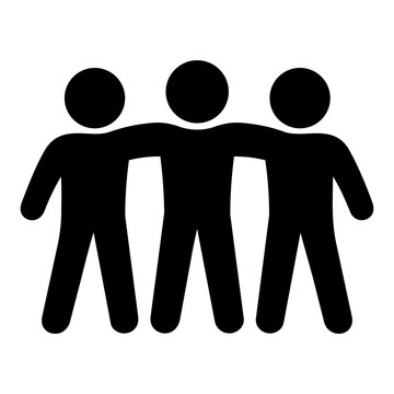 Black friends arm in arm friendship icon vector illustration