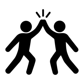 Black high five team success icon vector illustration