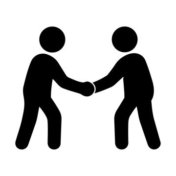Black people handshake business deal icon vector illustration
