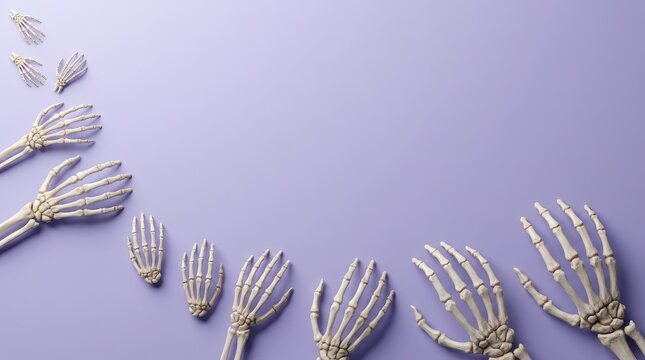 3d skeleton hands reaching upward animation