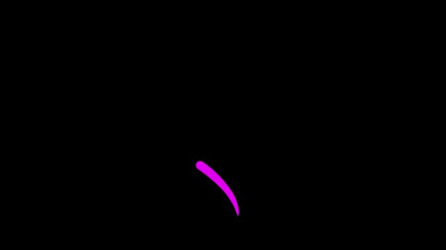 Hand drawn heart scribble outline design on black background animation