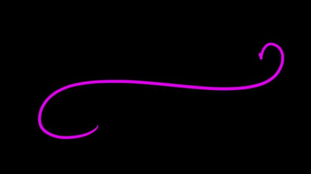 Hand drawn heart outline swirl design on black background animation
