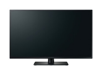 Fototapeta premium Modern wide screen led television monitor with black frame for smart home media display