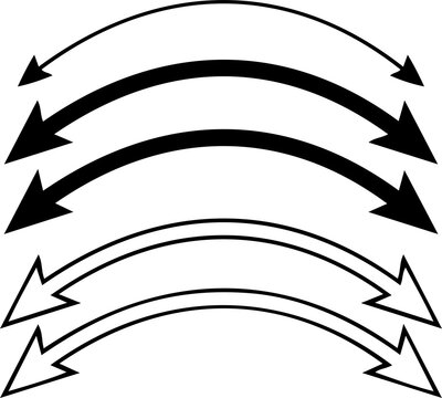 Curved double headed arrows pointing both directions in various weights