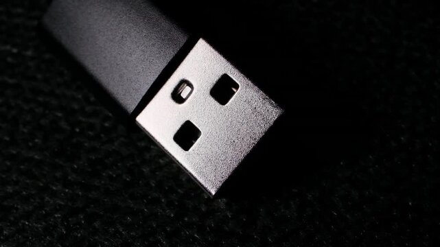 Black USB Type-A cable Plug illumination Macro Electronics Video