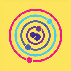 Abstract Colorful Planetary Orbit Geometric Design © Sourov