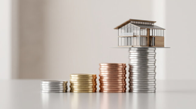 house and coins