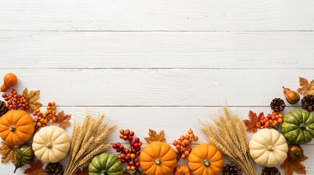 A beautiful and bountiful thanksgiving arrangement featuring pumpkins gourds berries and wheat creating a warm and inviting autumn atmosphere for a festive celebration