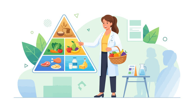Nutritionist Explains Food Pyramid for Healthy Eating with Food Groups