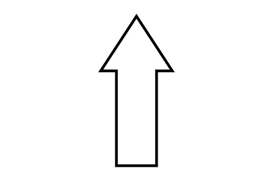 white arrow with black outline point up side direction png file transparent background