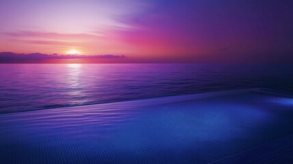 Obraz premium A vibrant sunset over the ocean, reflecting in a pool of water
