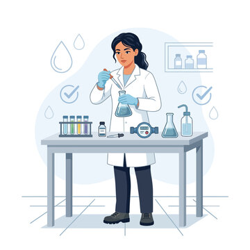 Scientist Conducting Chemical Experiment in Laboratory
