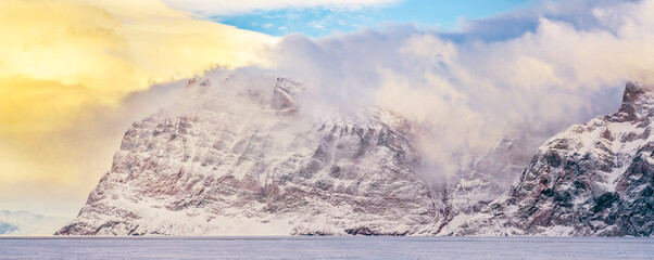Cloudy Mountain Island Greenland © kevin