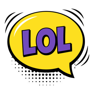 Yellow lol comic speech bubble