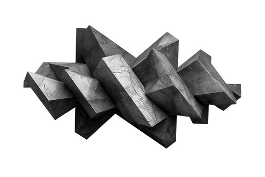 Complex dark folded geometric abstract shape