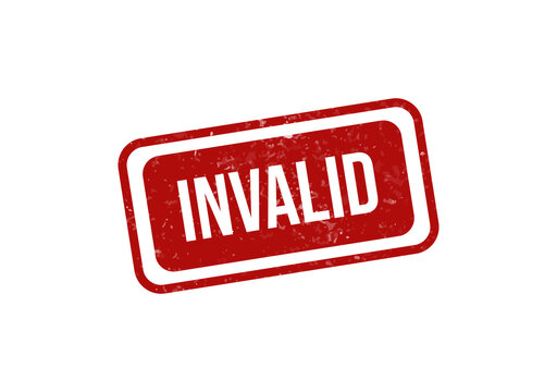 Red invalid stamp on white background isolated on transparent background