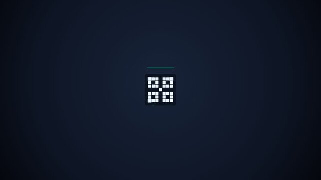 QR code scanning and verification with green checkmark on dark background