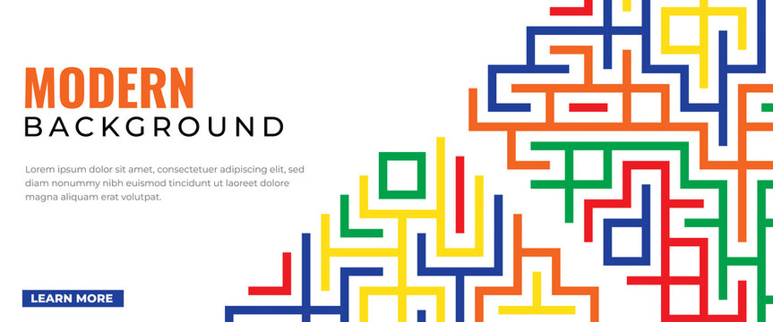 Abstract colorful maze line shape background vector design