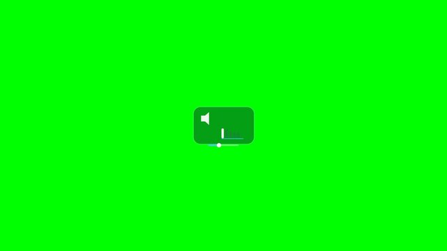 Digital Volume Control Animation Increasing and Decreasing, Isolated on Green Screen