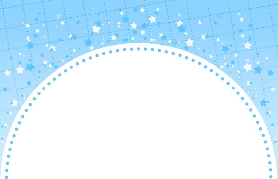 Blue baby shower frame with stars background, Cute blue starry background template with copy space for baby shower invitations, kids birthday cards, nursery background design, children's banner design