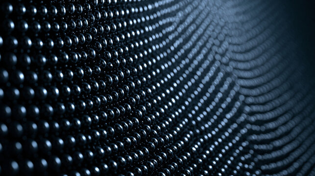 Abstract Futuristic Dark Blue Spheres Tech Background
