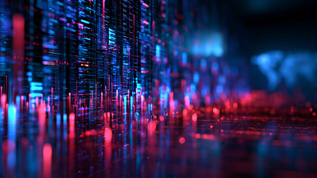 Abstract Big Data Visualization and Glowing Cyber Network